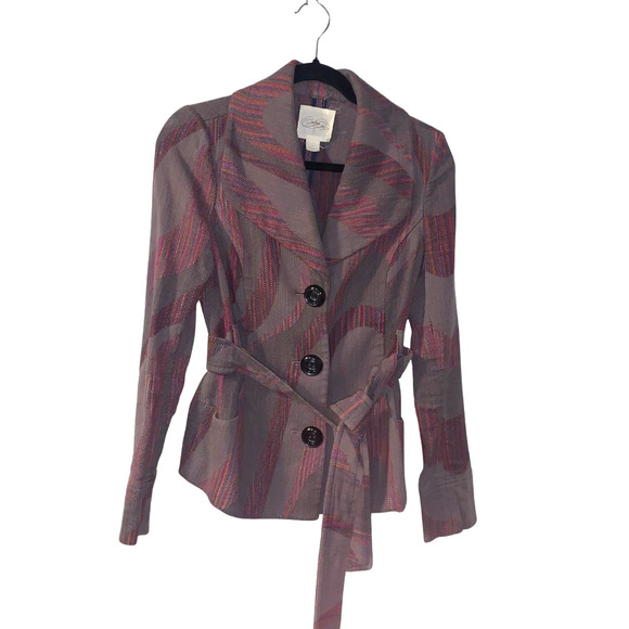 Anthropologie Cidra Women's Boho Woven Cotton Jacket Size 6 Colorful Office City - Picture 1 of 9